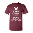 thumbnail image 1 of Keep Calm And Love Butterflies Insects Lover Adult T-Shirt Tee, 1 of 2