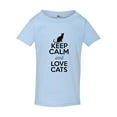 thumbnail image 1 of Keep Calm And Love Cats Lover Pet Kitten Animals Toddler Kids T-Shirt Tee, 1 of 2