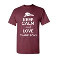 thumbnail image 1 of Keep Calm And Love Chameleons Lizard Animal Lover Adult T-Shirt Tee, 1 of 2