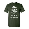 thumbnail image 1 of Keep Calm And Love Chameleons Lizard Animal Lover Adult T-Shirt Tee, 1 of 2