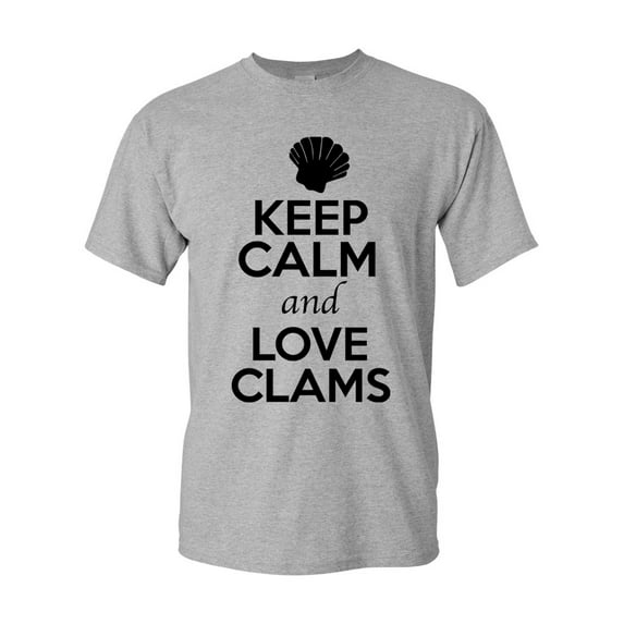 Keep Calm And Love Clams Shell Animal Lover Adult T-Shirt Tee