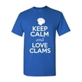 thumbnail image 1 of Keep Calm And Love Clams Shell Animal Lover Adult T-Shirt Tee, 1 of 2