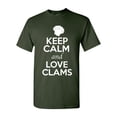 thumbnail image 1 of Keep Calm And Love Clams Shell Animal Lover Adult T-Shirt Tee, 1 of 2