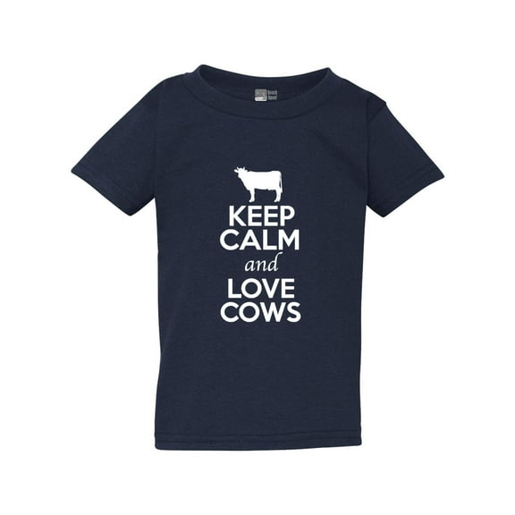 Keep Calm And Love Cows Milk Farm Animal Lover Toddler Kids T-Shirt Tee