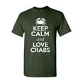thumbnail image 1 of Keep Calm And Love Crabs Sea Animal Lover Adult T-Shirt Tee, 1 of 2