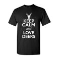 thumbnail image 1 of Keep Calm And Love Deers Moose Animal Lover Adult T-Shirt Tee, 1 of 2