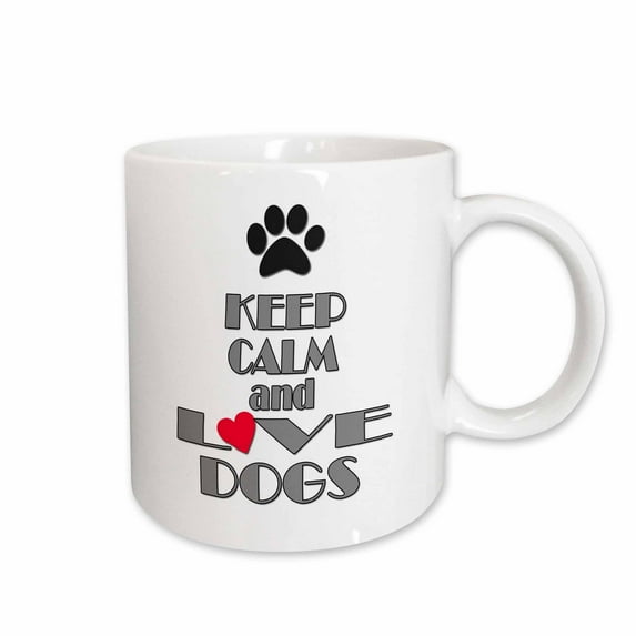 3drose, Keep Calm and Love Dogs., 11oz Mug