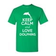 thumbnail image 1 of Keep Calm And Love Dolphins Fish Animal Lover Adult T-Shirt Tee, 1 of 2