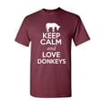 thumbnail image 1 of Keep Calm And Love Donkeys Horse Wild Animal Lover Adult T-Shirt Tee, 1 of 2