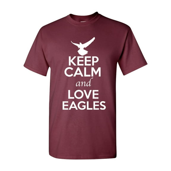 Keep Calm And Love Eagles Birds Animal Lover Adult T-Shirt Tee