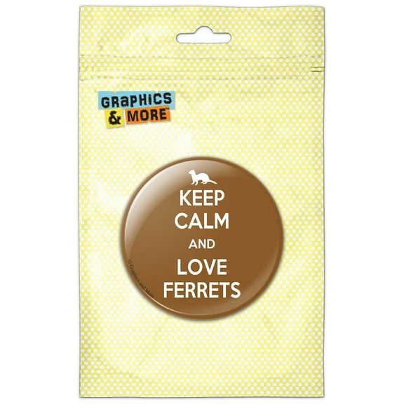 Keep Calm And Love Ferrets Refrigerator Button Magnet