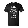thumbnail image 1 of Keep Calm And Love Fish Sea Animal Lover Adult T-Shirt Tee, 1 of 2