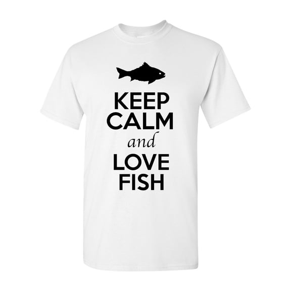 Keep Calm And Love Fish Sea Animal Lover Adult T-Shirt Tee