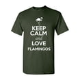 thumbnail image 1 of Keep Calm And Love Flamingos Bird Animal Lover Adult T-Shirt Tee, 1 of 2
