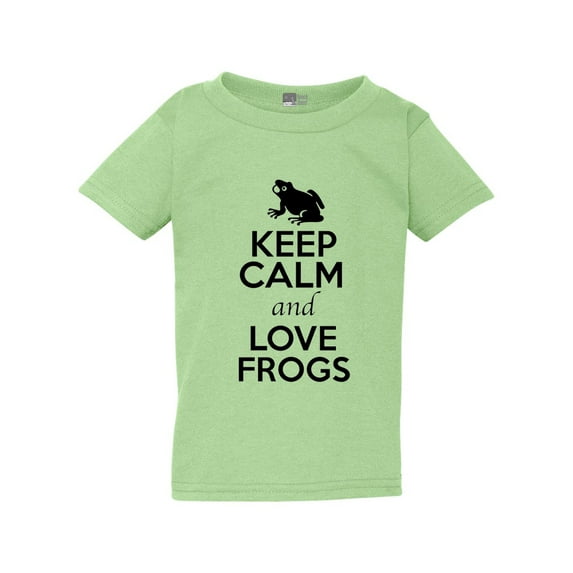 Keep Calm And Love Frogs Toad Jump Animal Lover Funny Toddler Kids T-Shirt Tee