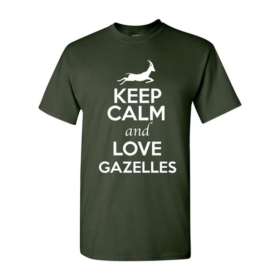 Keep Calm And Love Gazelles Animal Lover Adult T-Shirt Tee