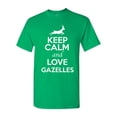 thumbnail image 1 of Keep Calm And Love Gazelles Animal Lover Adult T-Shirt Tee, 1 of 2