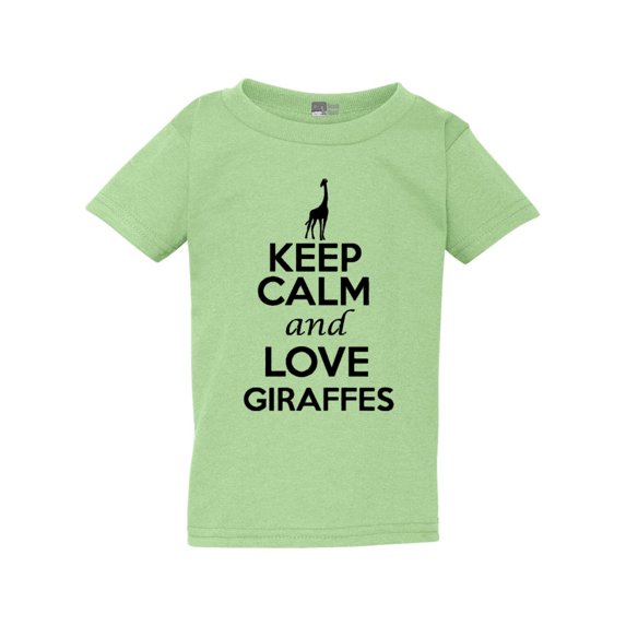 Keep Calm And Love Giraffes Animal Lover Africa Funny Toddler Kids T-Shirt Tee