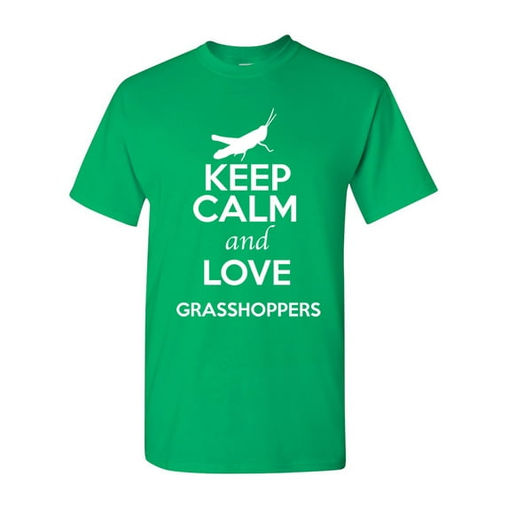 Keep Calm And Love Grasshoppers Insect Lover Adult T-Shirt Tee