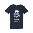 thumbnail image 1 of Keep Calm And Love Hippos Animal Lover Toddler Kids T-Shirt Tee, 1 of 2