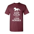 thumbnail image 1 of Keep Calm And Love Horses Animal Lover DT Adult T-Shirt Tee, 1 of 2