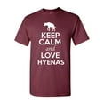 thumbnail image 1 of Keep Calm And Love Hyenas Canina Animal Lover Adult T-Shirt Tee, 1 of 2