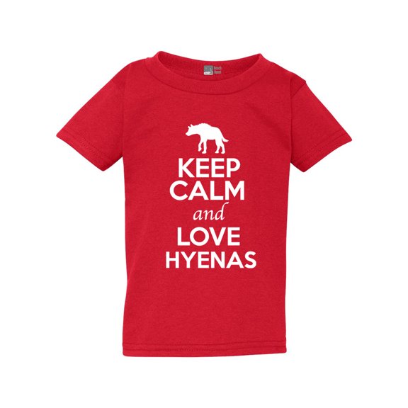 Keep Calm And Love Hyenas Wild Canine Animal Lover Toddler Kids T-Shirt Tee