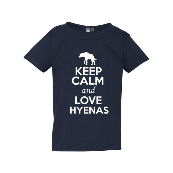 Keep Calm And Love Hyenas Wild Canine Animal Lover Toddler Kids T-Shirt Tee