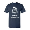 thumbnail image 1 of Keep Calm And Love Iguanas Lizard Animal Lover Adult T-Shirt Tee, 1 of 2