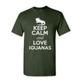 thumbnail image 1 of Keep Calm And Love Iguanas Lizard Animal Lover Adult T-Shirt Tee, 1 of 2