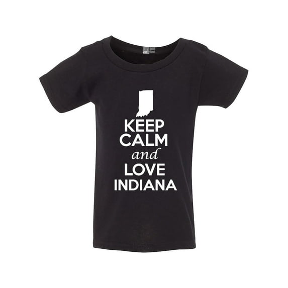 Keep Calm And Love Indiana Country Map Nation Patriotic Toddler Kids T-Shirt Tee
