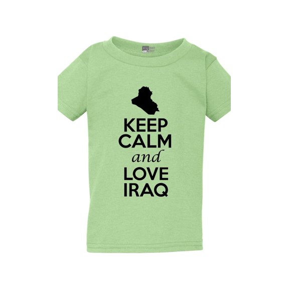 Keep Calm And Love Iraq Country Nation Patriotic Toddler Kids T-Shirt Tee