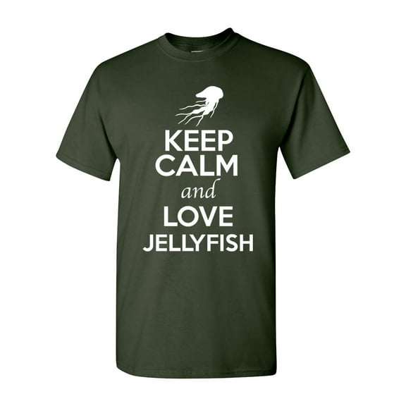 Keep Calm And Love Jellyfish Jelly Animal Lover Adult T-Shirt Tee