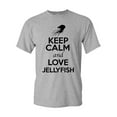 thumbnail image 1 of Keep Calm And Love Jellyfish Jelly Animal Lover Adult T-Shirt Tee, 1 of 2