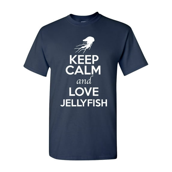 Keep Calm And Love Jellyfish Jelly Animal Lover Adult T-Shirt Tee