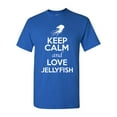 thumbnail image 1 of Keep Calm And Love Jellyfish Jelly Animal Lover Adult T-Shirt Tee, 1 of 2