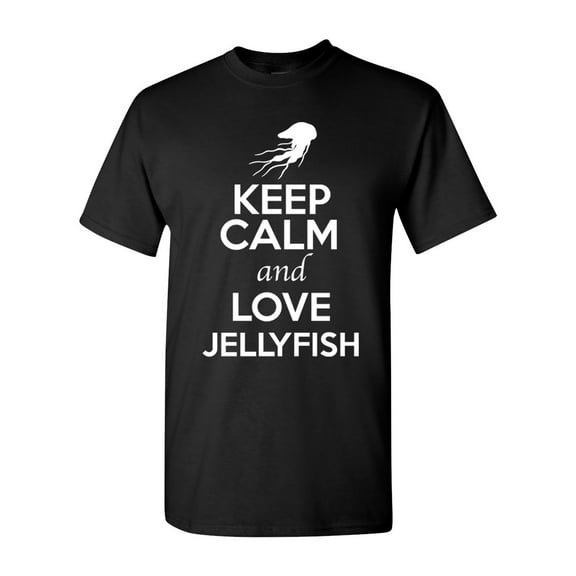 Keep Calm And Love Jellyfish Jelly Animal Lover Adult T-Shirt Tee