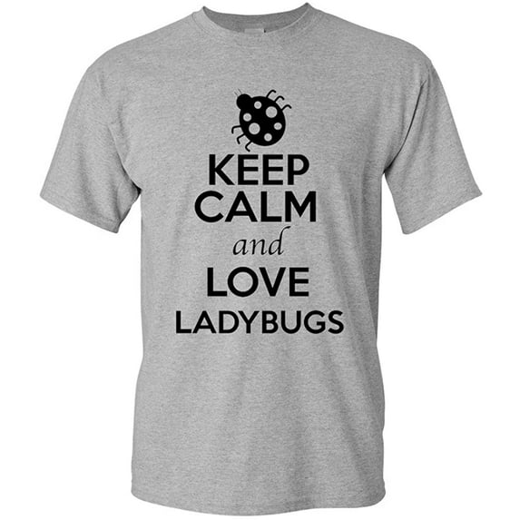 Keep Calm And Love Ladybugs Bugs Insects Lover Adult T-Shirt Tee