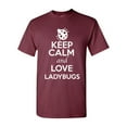 thumbnail image 1 of Keep Calm And Love Ladybugs Bugs Insects Lover Adult T-Shirt Tee, 1 of 2