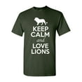 thumbnail image 1 of Keep Calm And Love Lion King Big Cat Animal Lover Adult T-Shirt Tee, 1 of 2