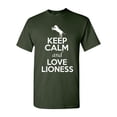 thumbnail image 1 of Keep Calm And Love Lioness Big Cat Animal Lover Adult T-Shirt Tee, 1 of 2