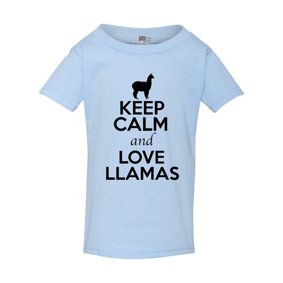 Keep Calm And Love Llamas Camel Animal Lover Funny Toddler Kids T-Shirt Tee