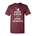 thumbnail image 1 of Keep Calm And Love Monkey Animal Lover Adult T-Shirt Tee, 1 of 2