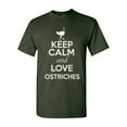 thumbnail image 1 of Keep Calm And Love Ostriches Bird Animal Lover Adult T-Shirt Tee, 1 of 2