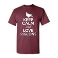 thumbnail image 1 of Keep Calm And Love Pigeons Dove Animal Lover Adult T-Shirt Tee, 1 of 2