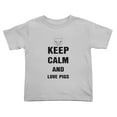 thumbnail image 1 of Keep Calm And Love Pigs Cute Toddler T-Shirts for Boys Girls (Gray, 2T), 1 of 5