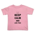 thumbnail image 1 of Keep Calm And Love Pigs Cute Toddler T-Shirts for Boys Girls (Pink, 5/6T), 1 of 5