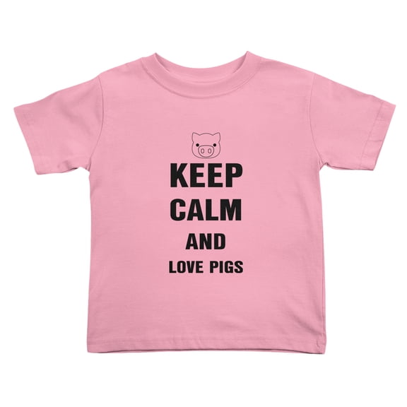 Keep Calm And Love Pigs Cute Toddler T-Shirts for Boys Girls (Pink, Youth XL)