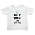 thumbnail image 1 of Keep Calm And Love Pigs Cute Toddler T-Shirts for Boys Girls (White, 3T), 1 of 5