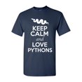 thumbnail image 1 of Keep Calm And Love Pythons Snake Animal Lover Adult T-Shirt Tee, 1 of 2